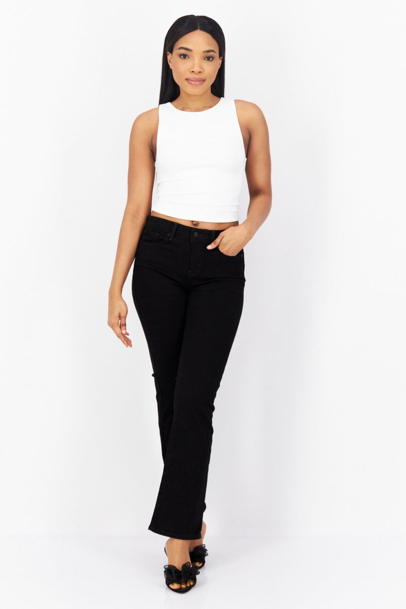 NYDJ Women Bootcut Fit Plain Chino Pant, Black - Image 3