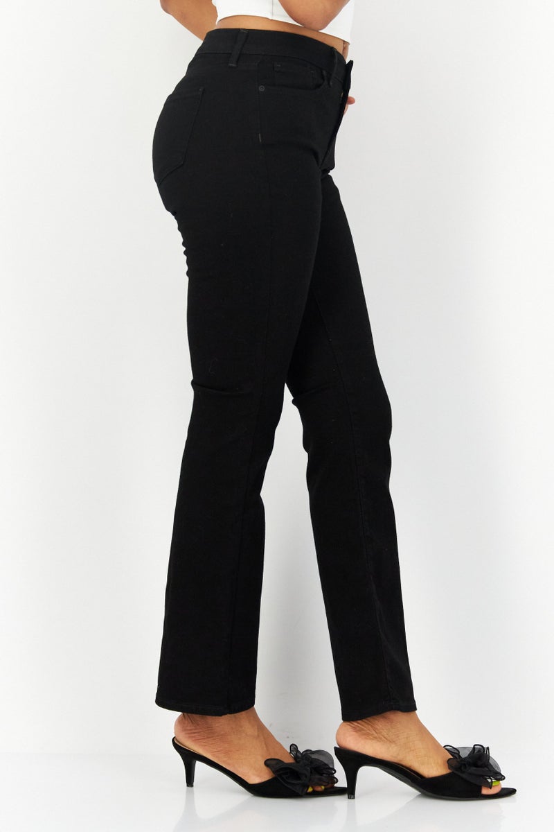 NYDJ Women Bootcut Fit Plain Chino Pant, Black - Image 4