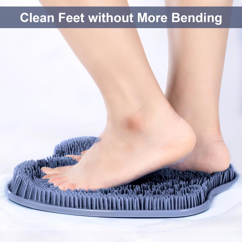 BESKAR Shower Foot Scrubber Mat with Non-Slip Suction Cups, Foot Spa Brush for Cleaning & Exfoliating Your Feet No Bend, Foot Points Reflexology Mat for Relax Your Feet - Image 2