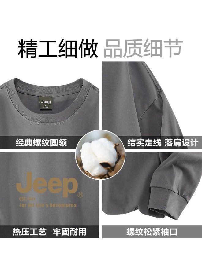 Jeep Women'S Casual Round Neck Long Sleeve T-Shirt, Loose Fit Pure Cotton Top For Autumn - Image 5