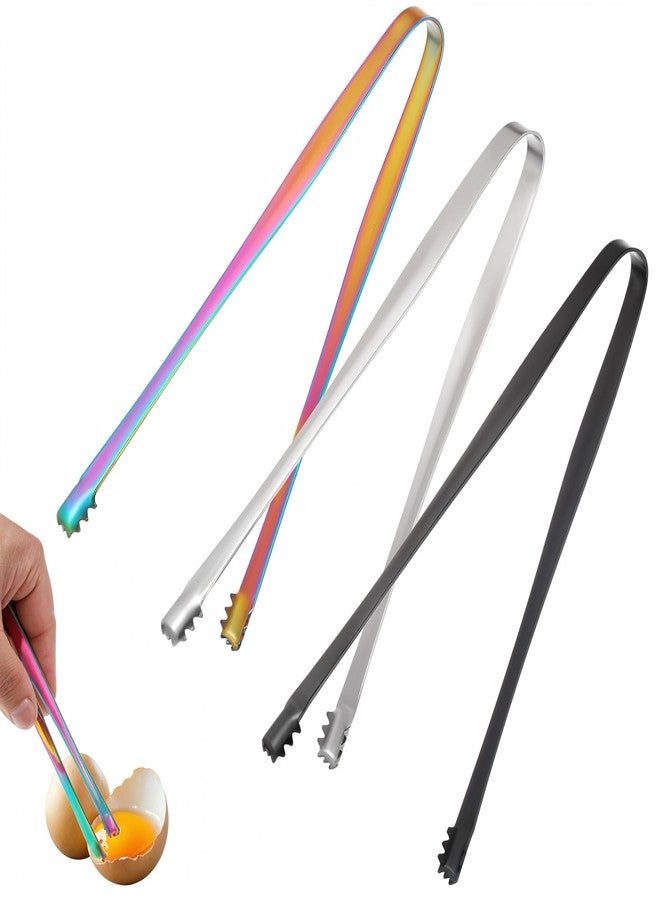 Kifmurase 3 Pcs Egg Chalaza Removal Tongs, Toothed Design Eggshell Fragment Membrane Removal Tool, Stainless Steel Multipurpose Egg Tool for Cooking Food Cake Bakers Pastry Chefs - Image 1