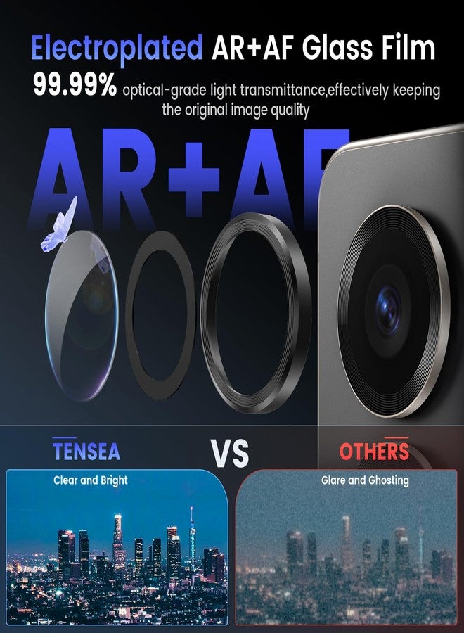 Tensea (3+2PCS Compatible with Samsung Galaxy S25 Ultra Camera Lens Protector, 9H Tempered Glass Camera Cover Screen Protector Metal Individual Ring [Installation Tray][Case Friendly] - Image 3