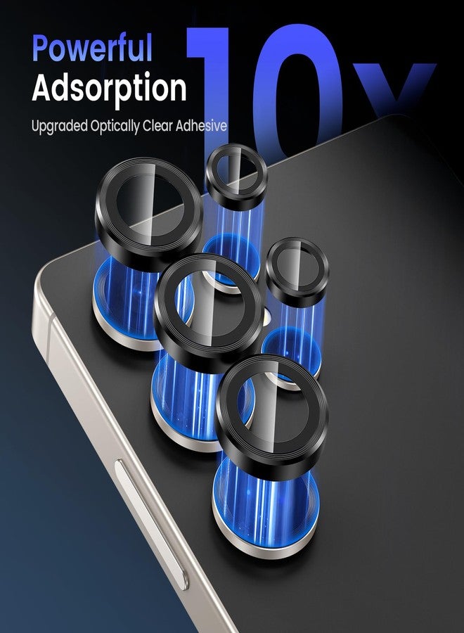 Tensea (3+2PCS Compatible with Samsung Galaxy S25 Ultra Camera Lens Protector, 9H Tempered Glass Camera Cover Screen Protector Metal Individual Ring [Installation Tray][Case Friendly] - Image 4