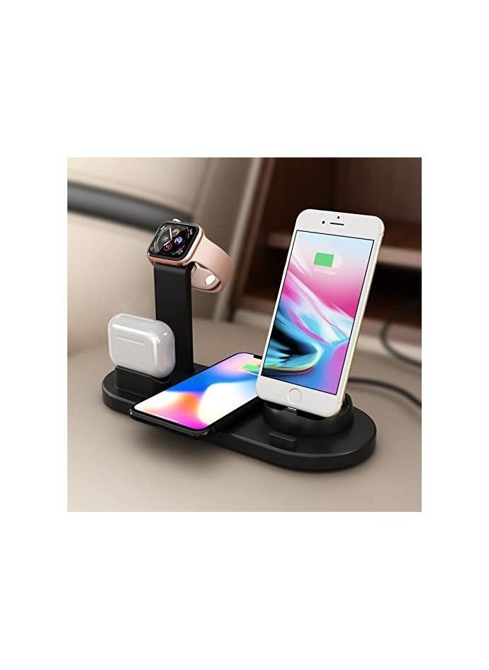 general Multi-Function Charging Stand Compatible with iPhone, Android Micro USB  Type-C Phone Wireless 3 in 1 Rotatable Charging Dock - Image 3