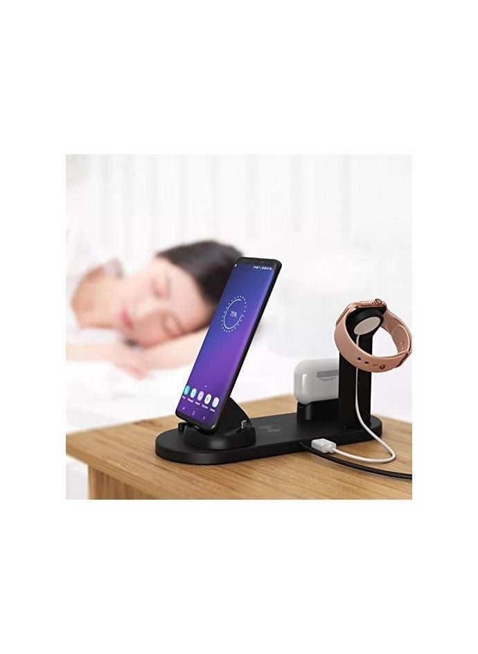 general Multi-Function Charging Stand Compatible with iPhone, Android Micro USB  Type-C Phone Wireless 3 in 1 Rotatable Charging Dock - Image 4