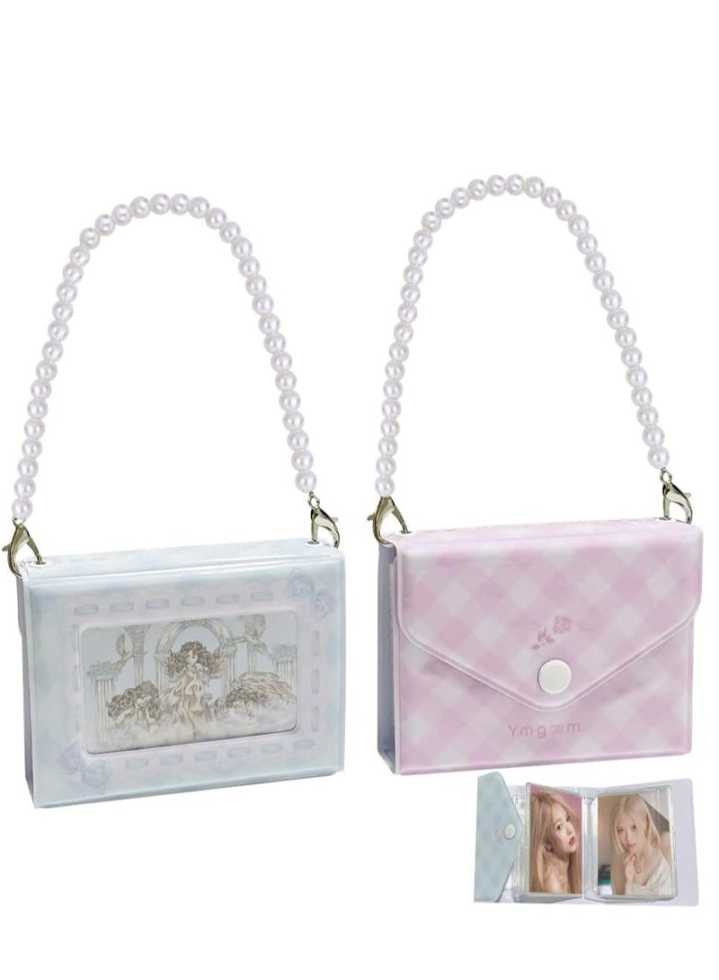 SYOSI Kpop Binder Photocard Album 2 Packs Portable Kpop Binder Photocard Album with Beaded Chain Kpop Photocard Album Kpop Photocard Binder Kpop Photocard Book Kpop Photocard Organizer for Kpop Collectors - Image 1