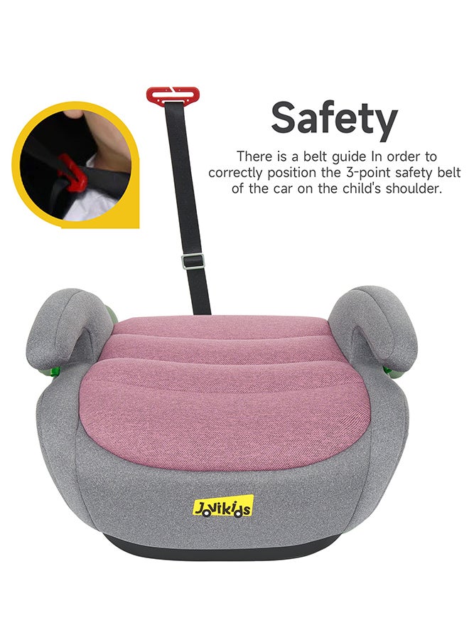 جوفيكيدز Jovikids Ohho I-Size Booster Seat for Car with ISOFIX, 125-150cm (Group 2/3, 6-12 Years), Portable Car Seats for Kids, Comfortable, Compact, Great for Travel, ECE R129, Pink - Image 5
