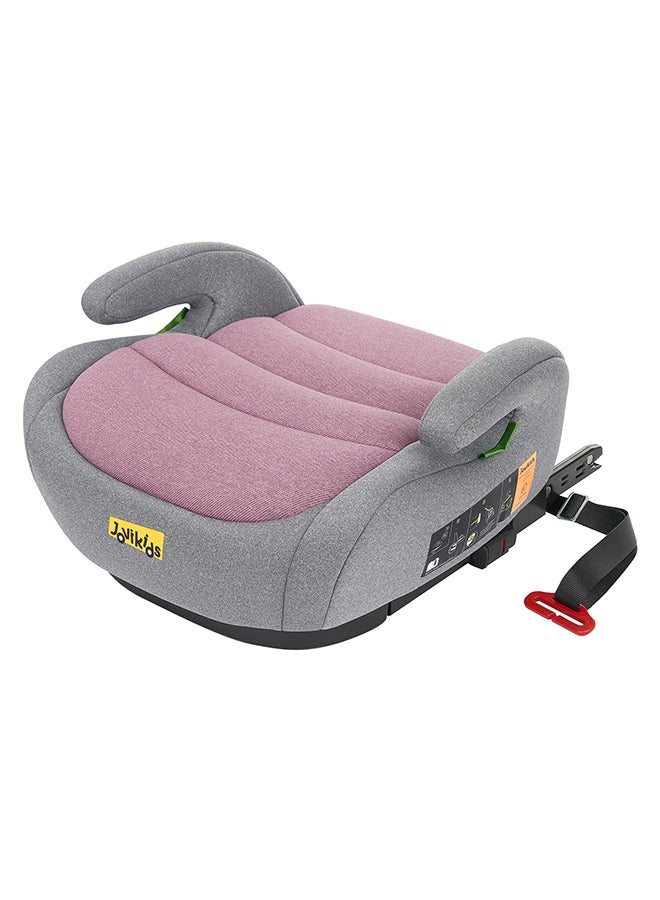 جوفيكيدز Jovikids Ohho I-Size Booster Seat for Car with ISOFIX, 125-150cm (Group 2/3, 6-12 Years), Portable Car Seats for Kids, Comfortable, Compact, Great for Travel, ECE R129, Pink - Image 2