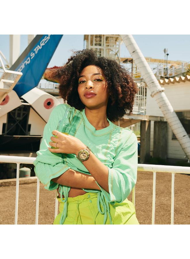 جي شوك ساعة نسائية تناظرية رقمية من الراتنج -- - . مم - Image 5