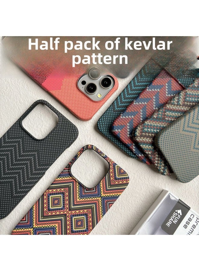For IPhone16promax Kevlar Texture Phone Case Apple 15 Skin-Sense Half-Bag Drop-Resistant Protective Case 14-color:Gray Blue [half Pack Kevlar Pattern]-Applicable Models:iPhone16promax