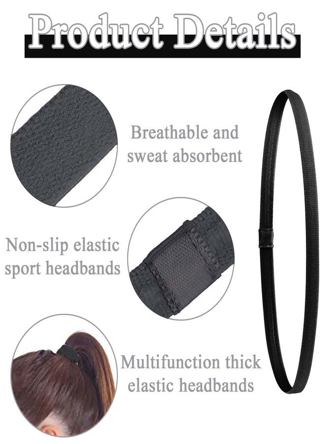 Chuppinz 4 PCS Hair Band for Men, Non-Slip Elastic Headbands for Women and Men, Sport Headbands for Gym, Running, Yoga, White and Black Set, Comfortable and Breathable Hair Accessories - Image 5