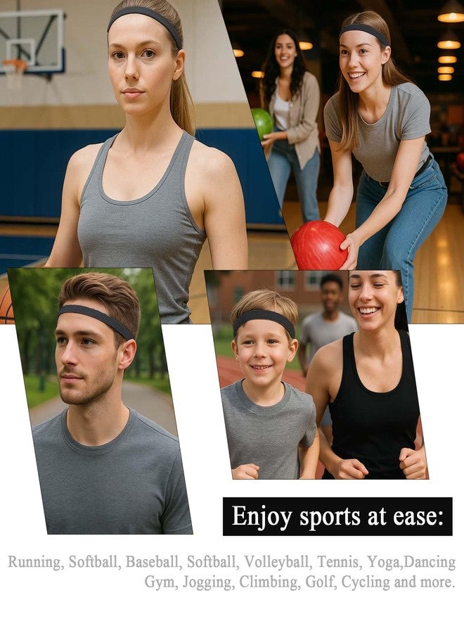 Chuppinz 4 PCS Hair Band for Men, Non-Slip Elastic Headbands for Women and Men, Sport Headbands for Gym, Running, Yoga, White and Black Set, Comfortable and Breathable Hair Accessories - Image 4
