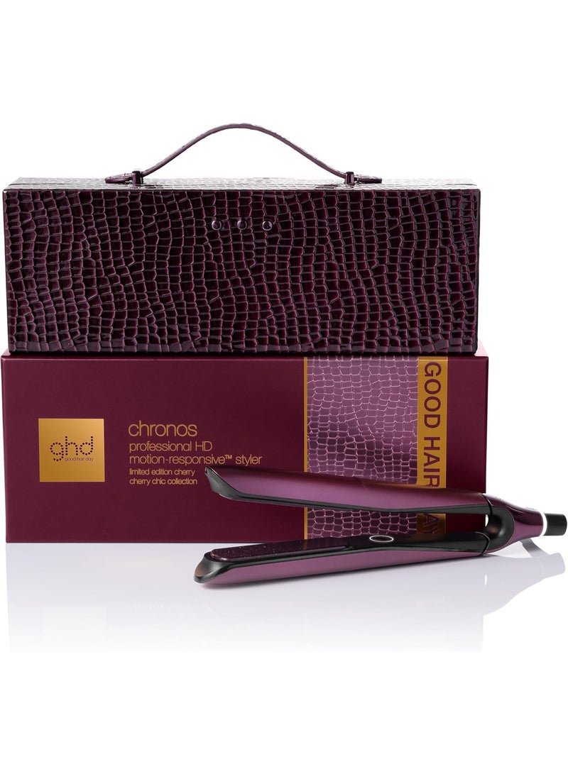 ghd Chronos Smart Hair Straightener – 1" Flat Iron with HD Motion-Responsive Technology, 3X Faster Styling, 85% More Shine, 2X Less Frizz, 3X More Breakage Protection – Cherry Chic Limited Edition - Image 1