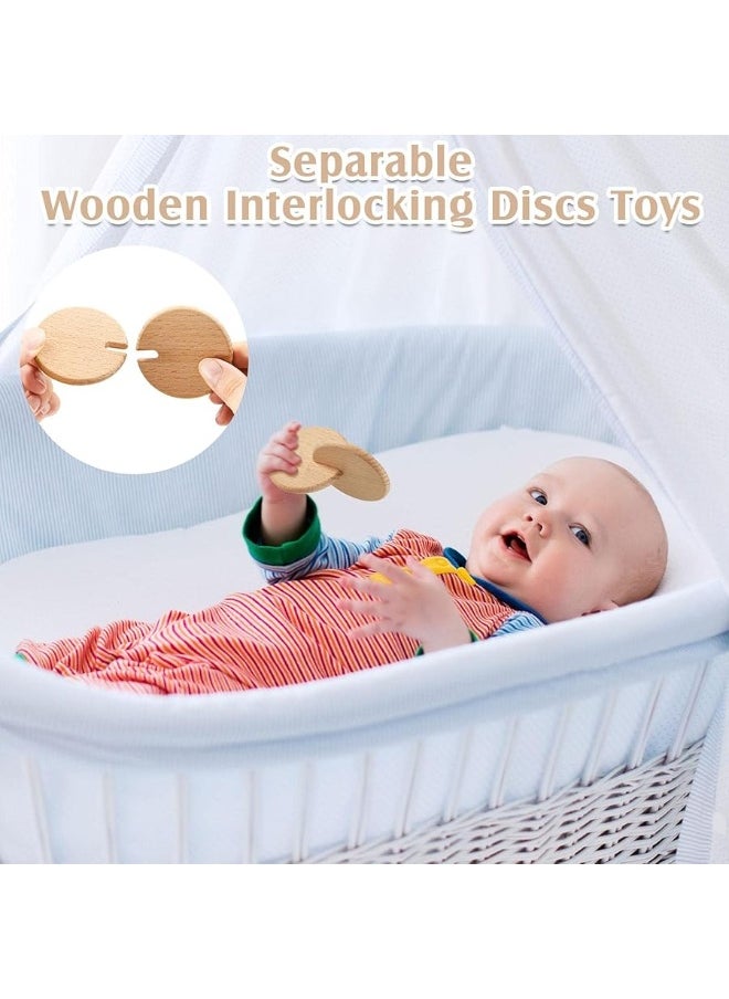 Zhanmai 5 Pieces Wooden Baby Toys Wooden Toys for Babies 0-6-12 Months Wood Toys Rattles with Bells Montessori Wood Baby Push Car Wooden Newborn Toy for Infant Boys and Girls Gifts  - Image 4