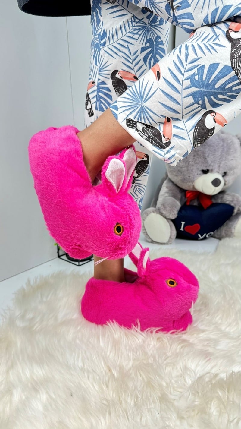 Nstil Women's Panduf Rabbit Figured Plush Home Boots Patterned Flat Sole Comfortable Lightweight 359 - Image 2