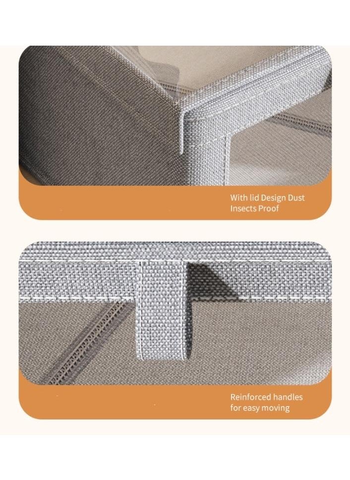 Generic Large Storage Baskets for Shelves | Sturdy Fabric Closet Storage Bins for Organizing with Clear Window| 17x10x8 Collapsible Home Organization with Lid,  3-Pack-1  - Image 4