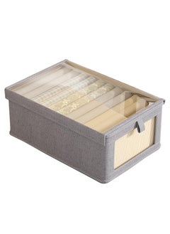 Large Storage Baskets for Shelves | Sturdy Fabric Closet Storage Bins for Organizing with Clear Window| 17x10x8 Collapsible Home Organization with Lid,  3-Pack-1