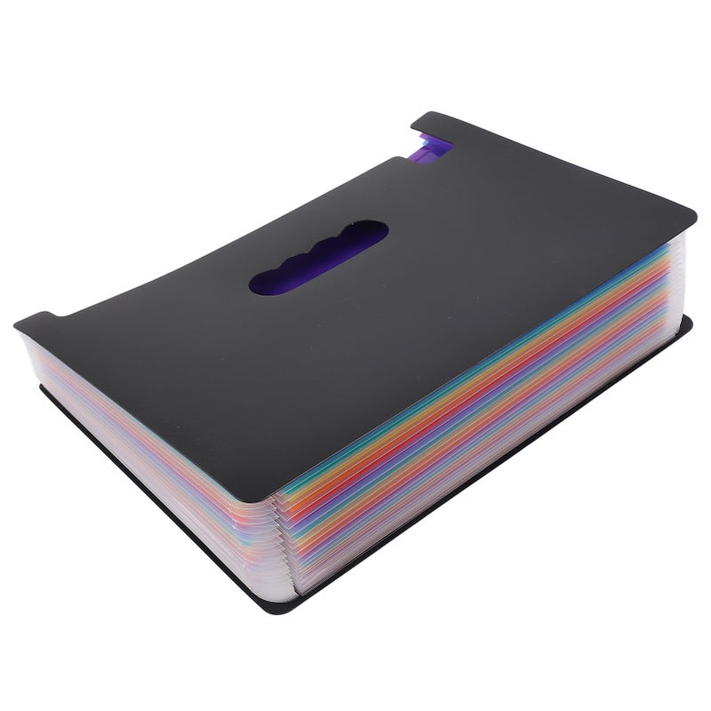 Expanding File Folder 24 Pockets Large Capacity Expanding Document Organizer with Colorful Tabs for Office School - Image 4