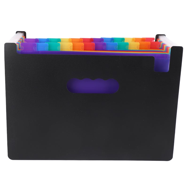 Expanding File Folder 24 Pockets Large Capacity Expanding Document Organizer with Colorful Tabs for Office School - Image 3