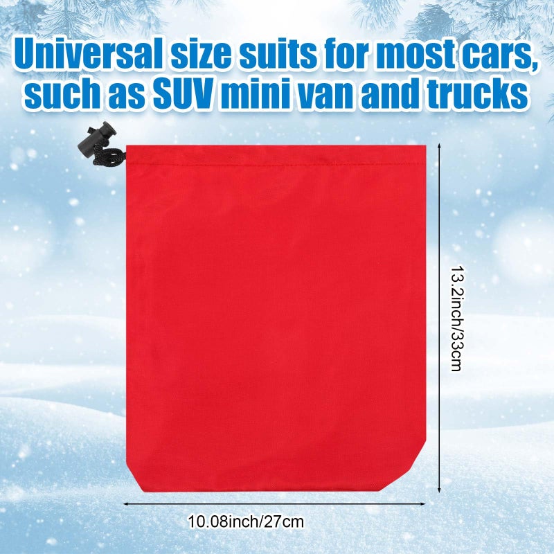 Frienda 2 Pcs Side View Mirror Cover Auto Rearview Protection Cover Snow Ice Mirror Exterior Rear Accessories Universal Size for Cars (Red) - Image 2