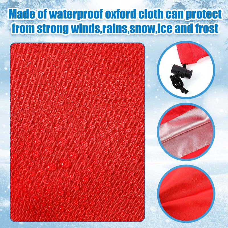 Frienda 2 Pcs Side View Mirror Cover Auto Rearview Protection Cover Snow Ice Mirror Exterior Rear Accessories Universal Size for Cars (Red) - Image 3