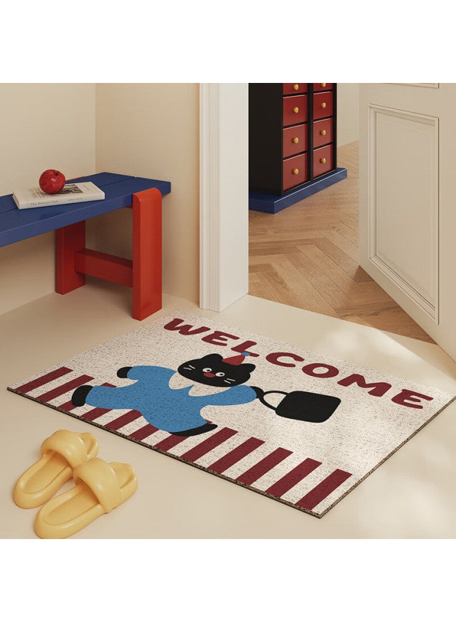 Slowly Say Manshuo Silk Loop Mat Entrance Non-slip Mat Doorway Foot Mat Foyer Carpet Cuttable 45*75cm - Image 1