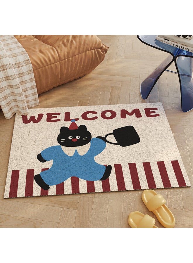 Slowly Say Manshuo Silk Loop Mat Entrance Non-slip Mat Doorway Foot Mat Foyer Carpet Cuttable 45*75cm - Image 2