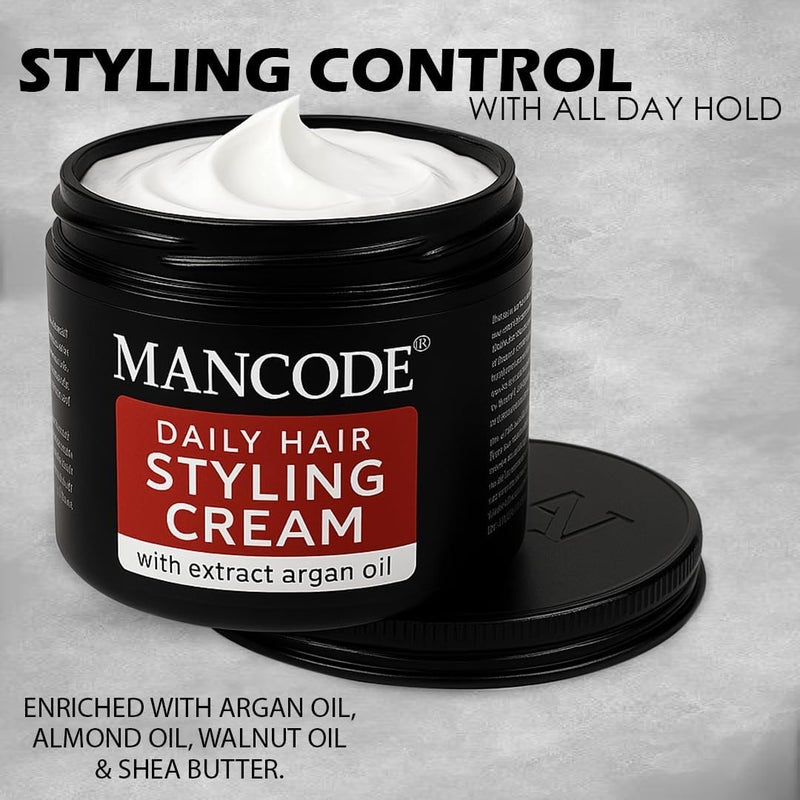 MAN CODE Mancode Hair Styling Cream For Men - 100 gr | For Daily Use Style & Nourishment | Non-sticky, Non-oily | Paraben & Sulphate FREE | Itch Free Daily Hair Cream | UV Protect & Care | Soft & Manageable - Image 4