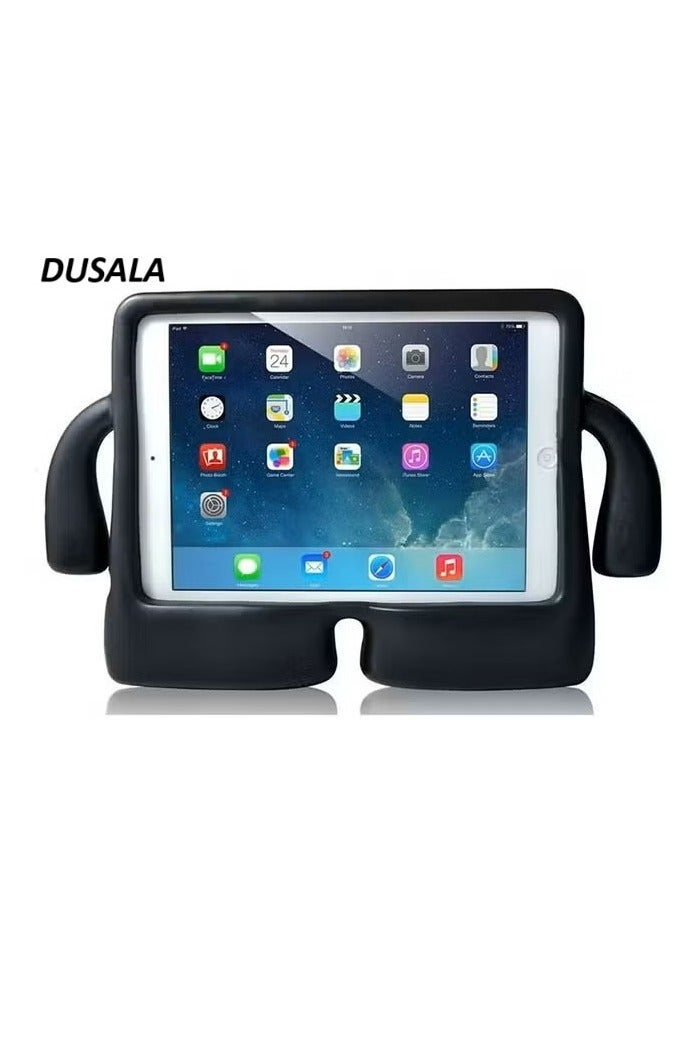DUSALA Kids Shock‑Proof EVA Case with Handle & Stand for iPad Air Air 2 9.7 Bright Durable Cover(Black)