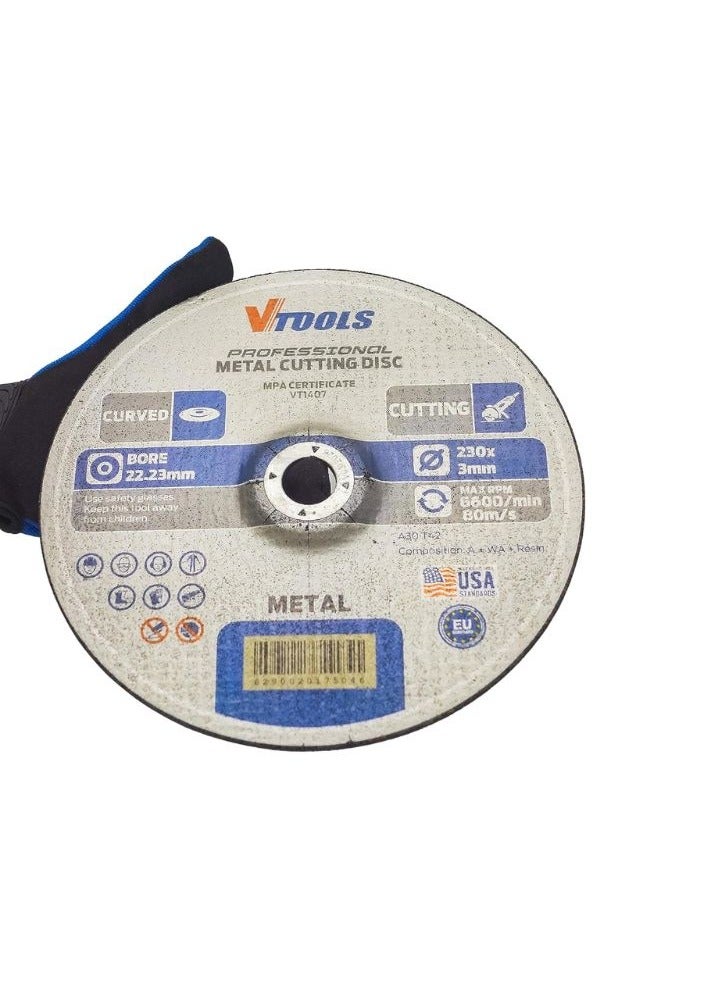 VTOOLS 230 mm x 3 mm Curved Metal Cutting Discs, 9 Inch Metal Cutting Wheels for Angle Grinder - Image 4