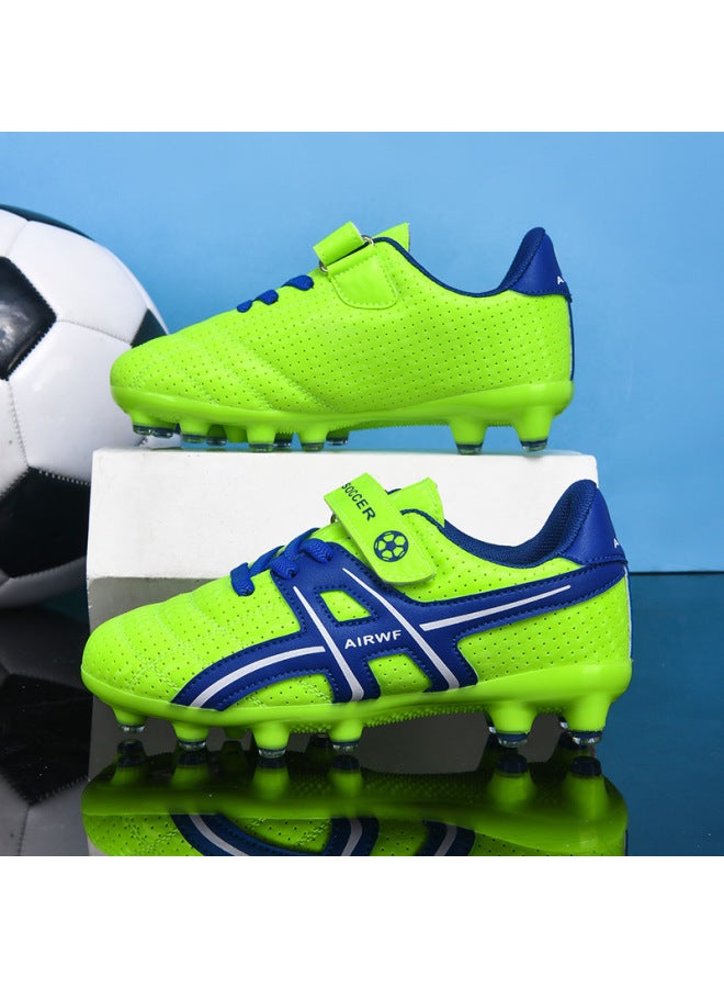 Fluorescent Green Long Nails Velcro Children's Football Shoes Spikes Broken Nails Boys Shoes Girls Shoes Primary School Students Competition Training Sneaker