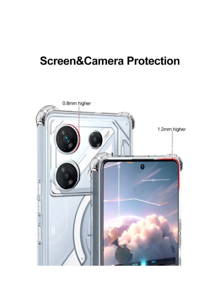 2 in 1 Infinix GT 10 Pro Phone Case Cover & Screen Protector - Shockproof Clear Slim TPU Protective Phone Cover & Full Coverage Delicate Touch Tempered Glass Screen Protector for Infinix GT 10 Pro - Image 2