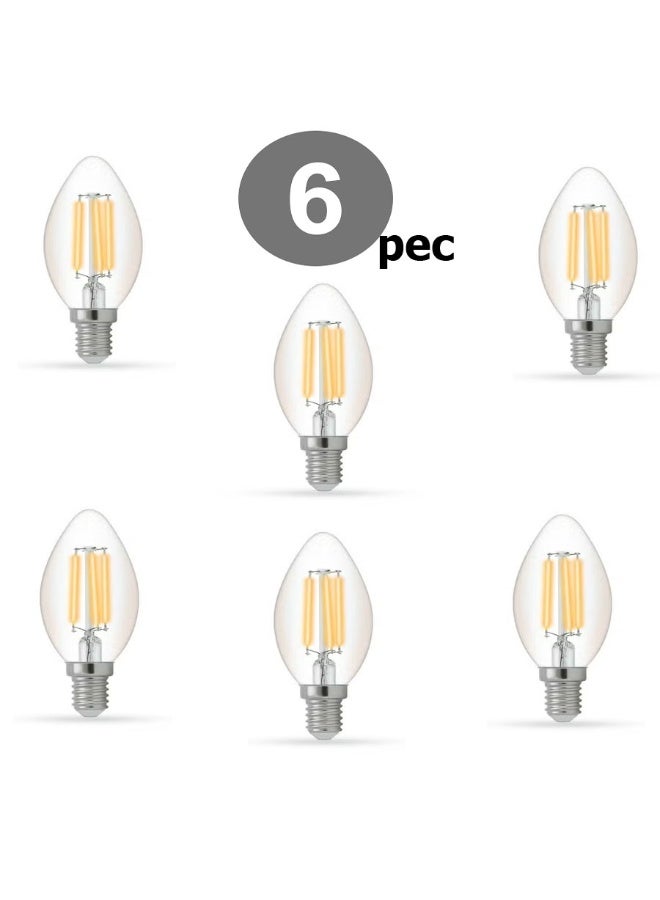 Majestic 6 white chandelier bulbs, 5 watts, add a touch of elegance to any room with bright colors.