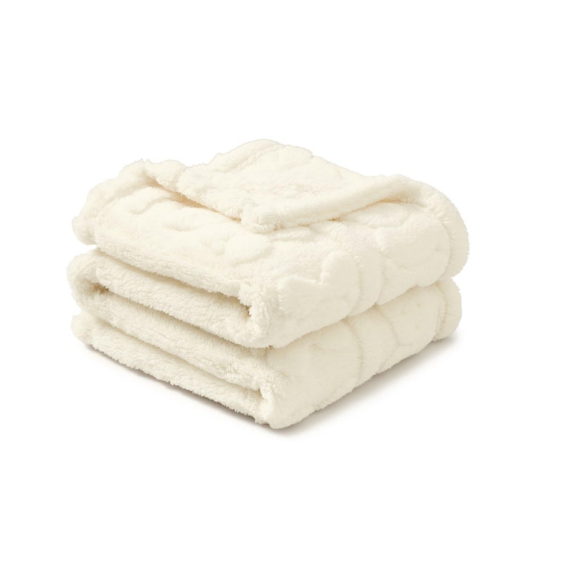 CREVENT 30"X40" Cozy Soft Warm Sherpa Baby Blanket for Girls Boys, Newborn Essentials for Infant, Baby Shower Receiving Gift - Ivory Bear 75X100cm + Gift Bag with Ribbon - Image 4