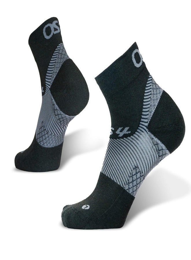 OS1st FS4 Plantar Fasciitis Socks Merino Wool Crew treats and prevents plantar fasciitis, heel and arch pain reduces swelling (US, Alpha, Medium, Regular, Regular, Black Qtr Crew) - Image 1