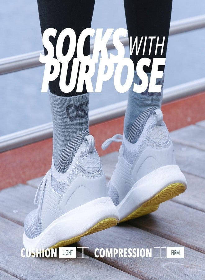 OS1st FS4 Plantar Fasciitis Socks Merino Wool Crew treats and prevents plantar fasciitis, heel and arch pain reduces swelling (US, Alpha, Medium, Regular, Regular, Black Qtr Crew) - Image 4