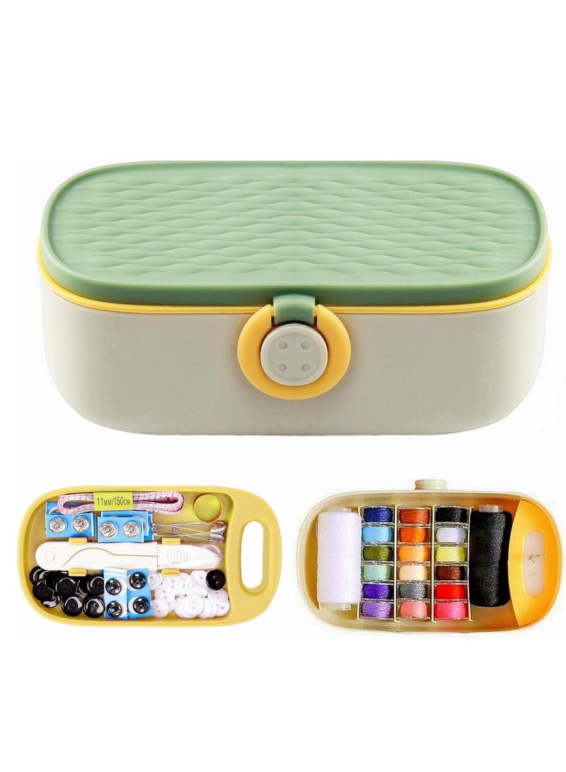 Bukela Green Sewing Project Kit, 135 Pcs Family Sewing Supplies Repair Kit Traveler Sewing Kit Sewing Thread Accessories DIY Sewing Supplies Organizer (Green) - Image 1