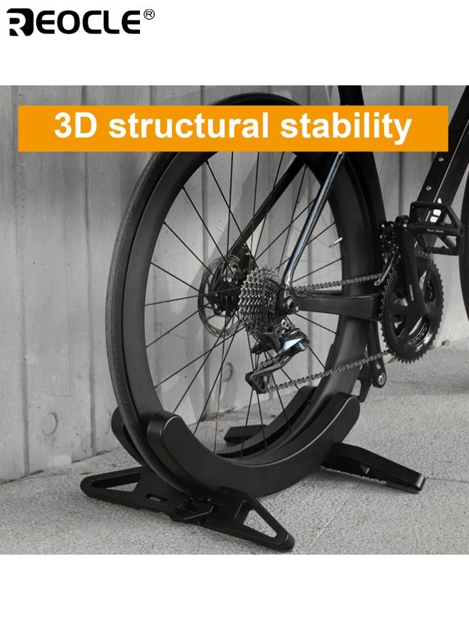 REOCLE Mountain Bike Parking Rack Adjustable Floor Stand Bicycle Storage Rack for Road Bikes Indoor and Outdoor Use for Cyclists Commuters and Families - Image 2