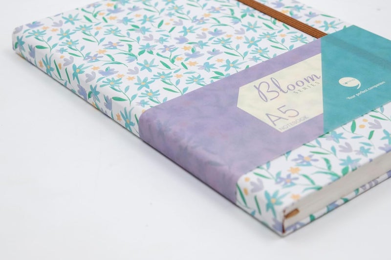 COMMA | Bloom Series | A5 Size | Hard Bound Notebook | 160 Pages | 100gsm Natural Shade Paper | PU Cover Material - White - Image 2