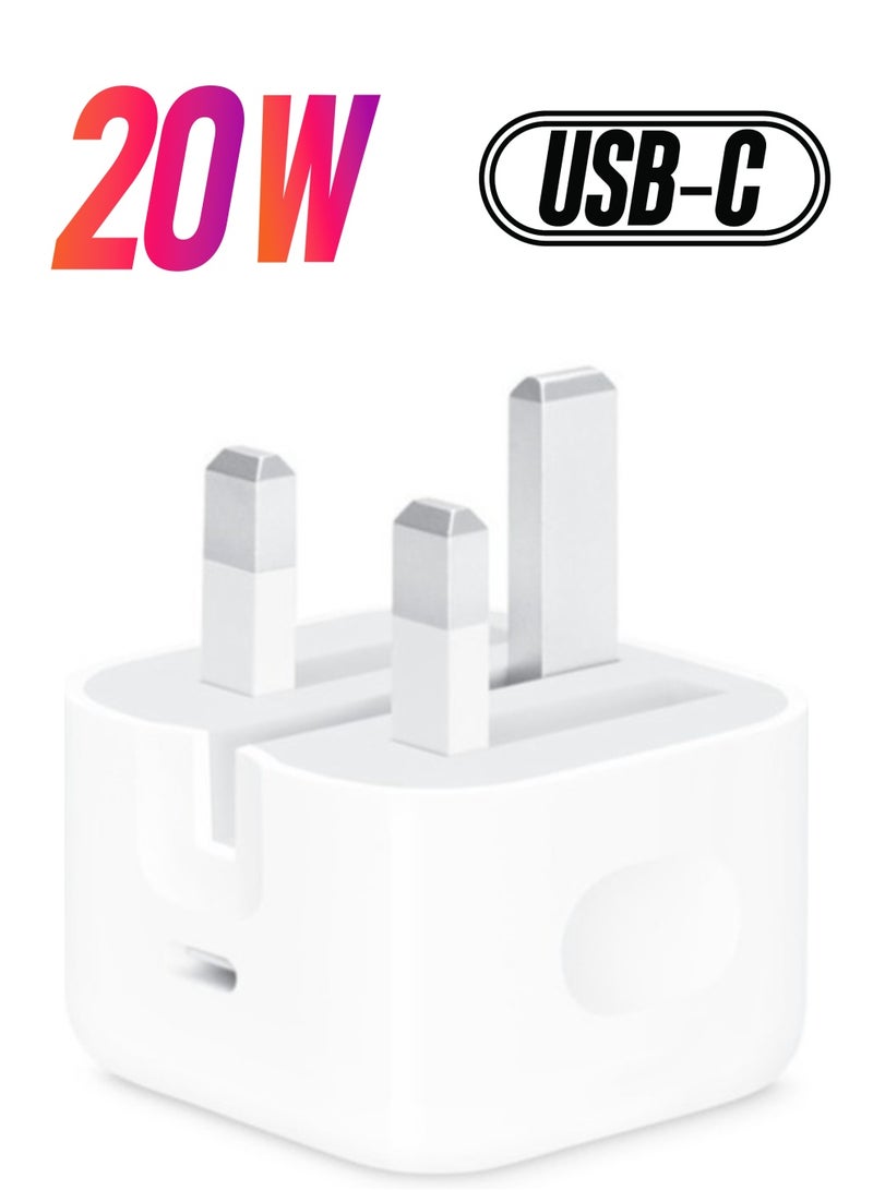 ELTRAZONE 20W Foldable Fast Charging Wall Adapter Compatible with Apple iPhone 12 Pro Max/11 Pro Max/SE, iPad White  - Image 1
