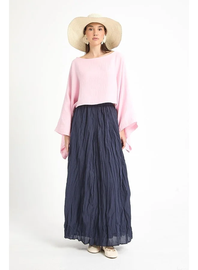 mina aise Pink Oversize Muslin Blouse 29230.
