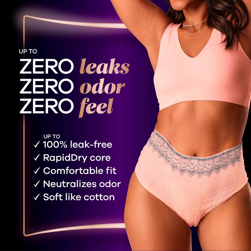 Always Discreet Boutique Incontinence and Postpartum Underwear for Women, Maximum Protection, Large, Rosy, 10 Count - Image 3