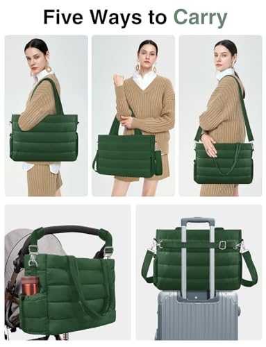 KUBYA Diaper Bag Tote Puffer Diaper Tote Bags for Women Lightweight Travel Work Hospital Baby Bag Crossbody Mommy Bag - Image 3