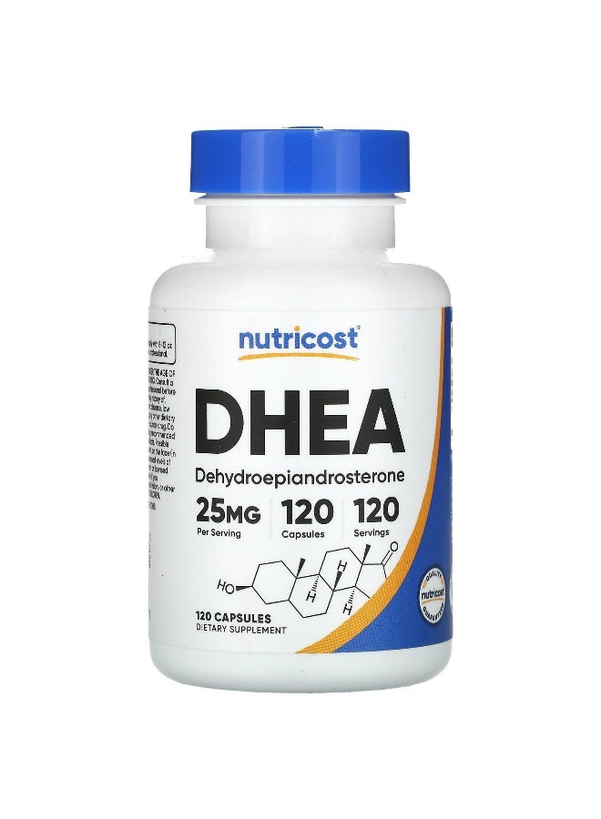 Nutricost, DHEA, 25 mg, 120 Capsules - Image 1