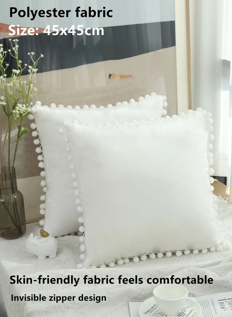 Kutis غطاء وسادة مكون من 4 قطع، تيريلين أبيض، 45 × 45 سنتيمتر  - Image 2