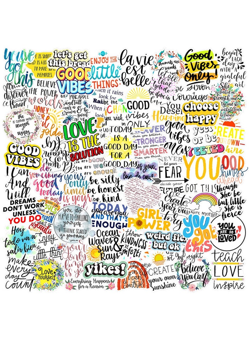 100-Piece Motivational Stickers Waterproof Inspirational Phrase Stickers for Laptop - Image 1