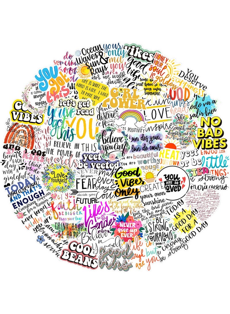 100-Piece Motivational Stickers Waterproof Inspirational Phrase Stickers for Laptop - Image 2