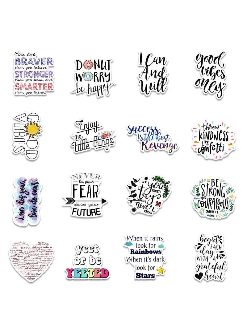100-Piece Motivational Stickers Waterproof Inspirational Phrase Stickers for Laptop - Image 3