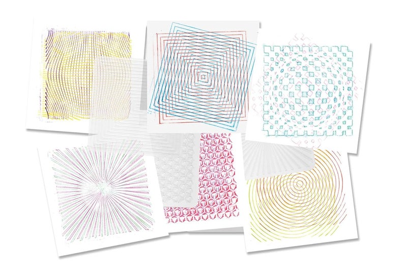 Roylco R5841 Optical Illusion Rubbing Plates - 7 by 7-Inch, 6-Pack - Image 2