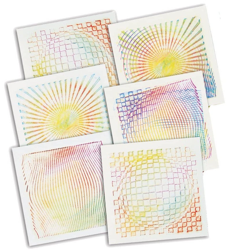 Roylco R5841 Optical Illusion Rubbing Plates - 7 by 7-Inch, 6-Pack - Image 1